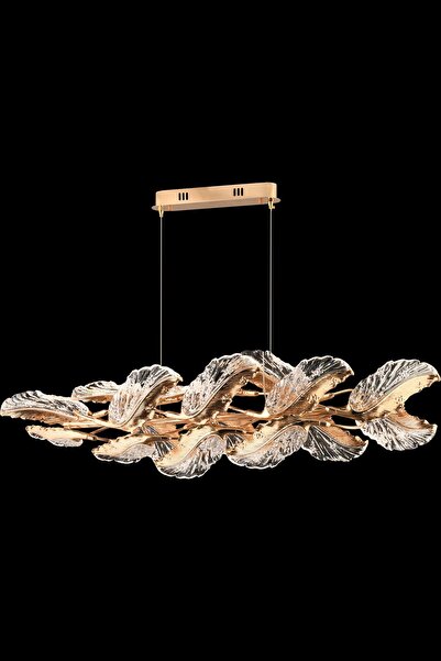 Avonni AV-7015-8005-YM-120X25 Gold Kaplama Klasik Avize LED Metal Kristal H: ...