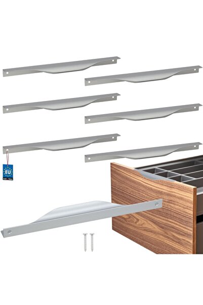KOTARBAU Mâner modern din aluminiu cu margine argintie pentru mobilier 256 / ...
