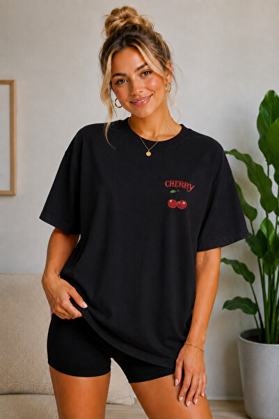 FECCY Premium Cherry unisex oversize ženska majica pamučna oversize majica