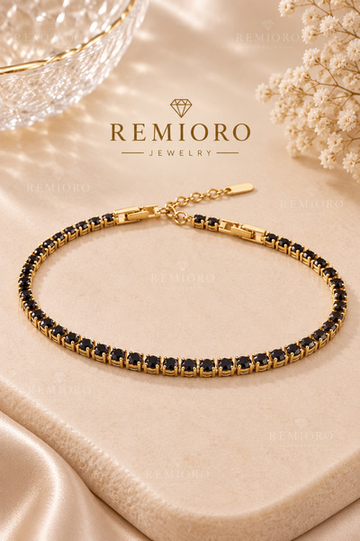 REMIORO Brățară Tennis Elegantă Aurie cu Zirconii Strălucitoare – 4 Variante de Culori pentru Femei