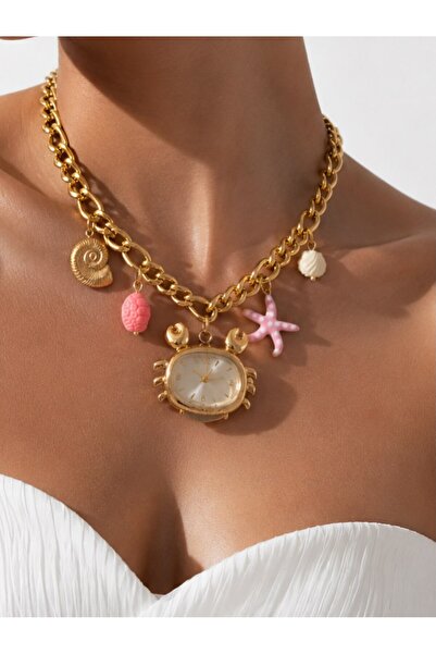 KAYANCLICK Stainless Steel Necklace with Shell Charms and Pendant