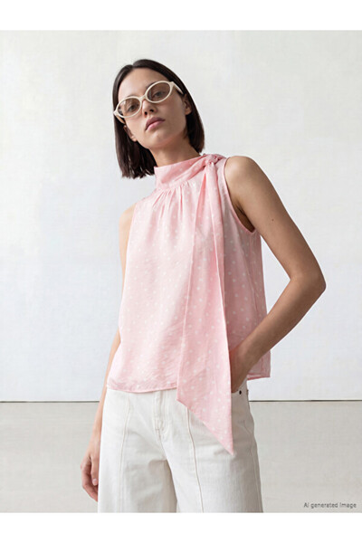 LC Waikiki I Shawl Detailed Dik Roba Collar Polka Dot Blouse from Freezen Store