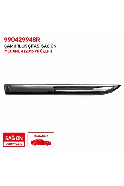 artek 990429948R Renault Megane 4 Sağ Ön Çamurluk Çıtası Davlumbaz Dodik Kapl...