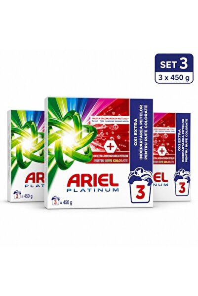 Procter & Gamble Set de 3 detergenți pudră pentru rufe Ariel Platinum Oxi Ext...