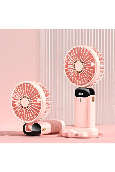 Choice1 y520-Pink مروحة يدوية صغيرة مع حامل هاتف، مروحة قابلة للطي للتعليق عل...