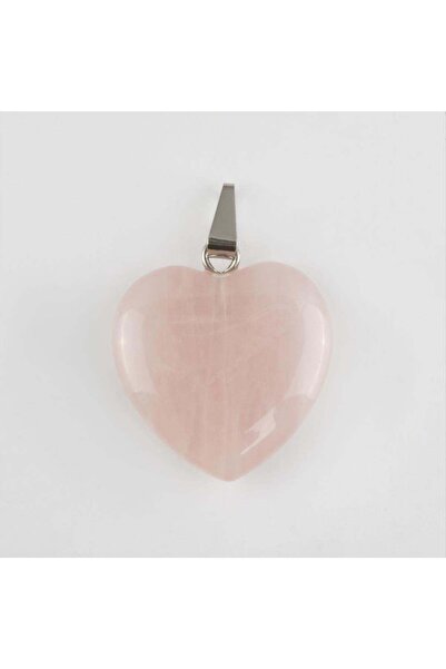 ZERO LAND Spt-Gld Pink Quartz Heart Natural Stone Pendant - (81142) Pink