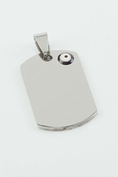 ZERO LAND Spt-Gld Engravable Name Steel Pendant 1.5*2.5 cm - (80854) Silver C...