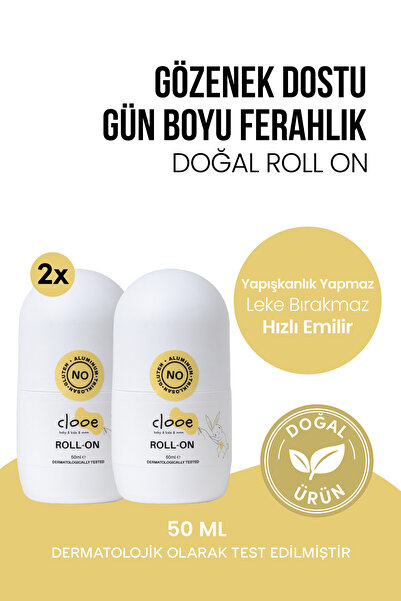 clooe Alüminyum İçermeyen Doğal Roll-On Çay Ağacı Yağlı Günlük Bakım 50ml x2