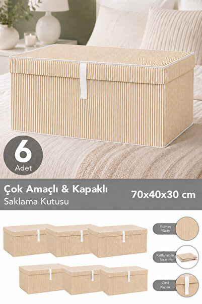 Meleni Home Set of 6 Mega Plus Storage Boxes - Multi-Purpose Storage Box with...