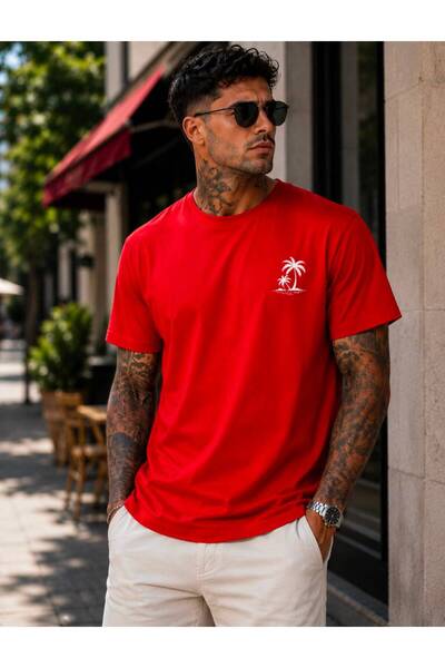 TREND EMMODA Men's Minimal Palm Oversize T-Shirt
