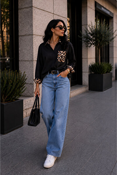 get crazy collection Cămașă de damă cu mânecă lungă și detalii leopard