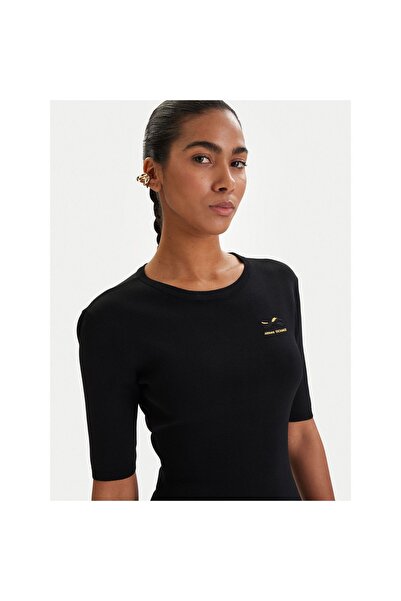 Armani Exchange Rochie tricotată de damă XW001872 AF10352 Negru