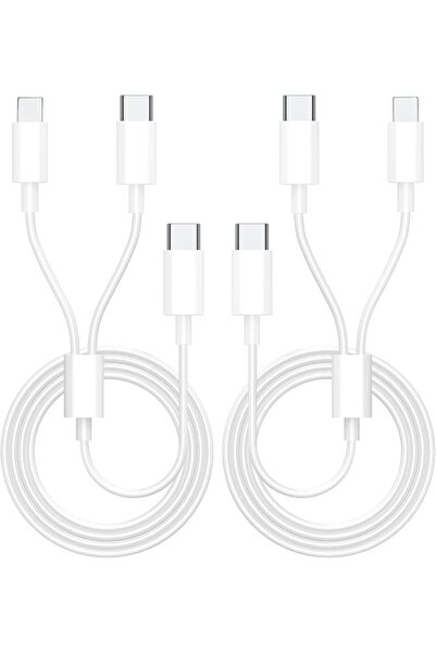 Generic كابل USB C 2 في 1 (عبوة من قطعتين)، أسلاك شحن متعددة لهواتف آيفون 16 ...