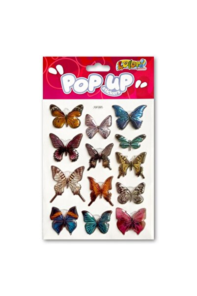 Penmate Stickere / autocolante metalice Pop Up, cu efect 3D, model fluturi, m...