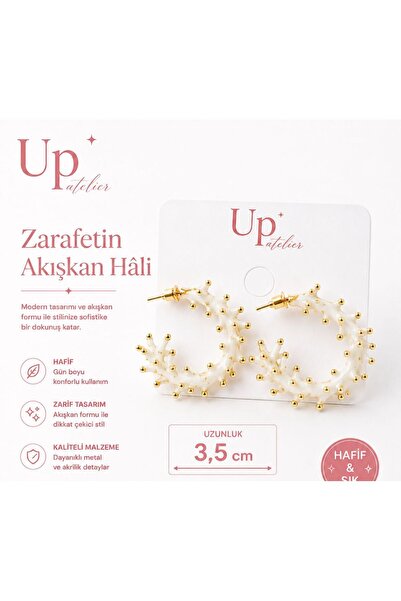 Up Atelier Special Design Hoop Earrings with Gold Detail