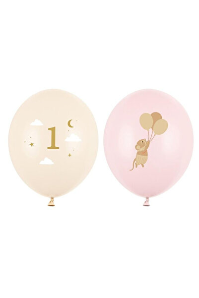 Partydeco Balon/Baloane Soricei Cifra 1, 30 cm, cu imprimeu soricel si cifra,...