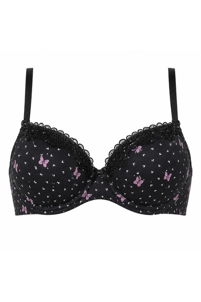 Generic Women's Butterfly Print Lace Detailed Bra