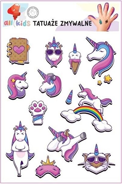 All4Kids Set tatuaje temporare, All4Kids, Unicorn, Multicolor