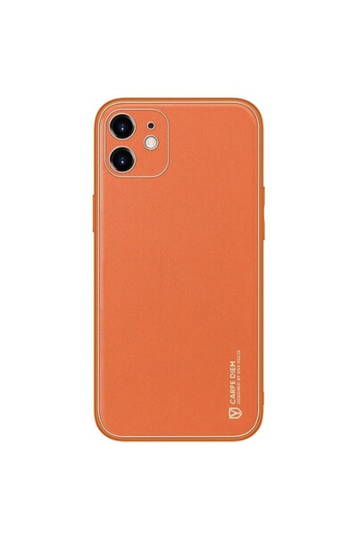 Dux Ducis Yolo Series Δερμάτινη θήκη για iPhone 12 (Πορτοκαλί)