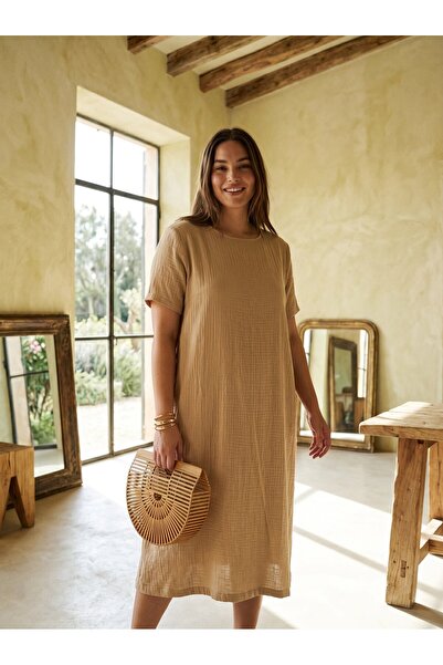 Enhitbaby Udenya Plus Size A-Line Dress |   100% Cotton Double Layer Muslin F...