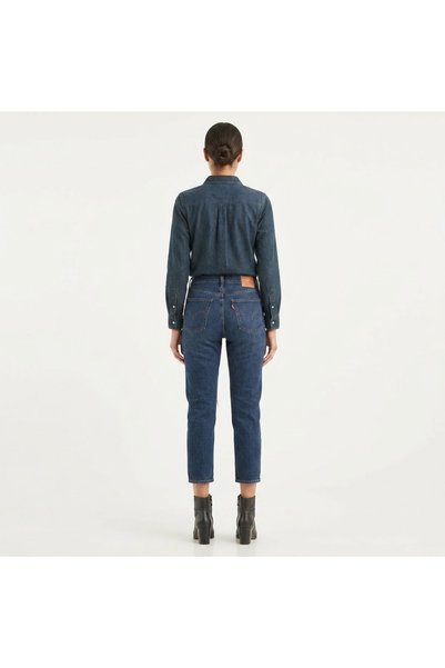 Levi's 501 Pantaloni din denim din bumbac cu talie înaltă, croială dreaptă, cu picior scurt - cu detalii rupte -0290
