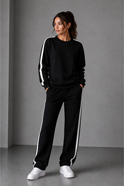 Gollinger Women's Striped Crewneck Sweat Suit