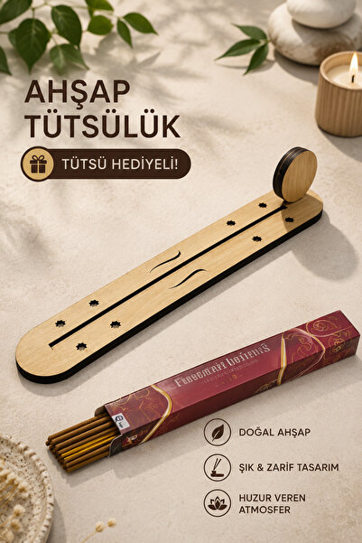 ERYHOME Ahşap Tütsülük – Dekoratif Çubuk Tütsü Tutucu – Minimal Tasarım – Tüt...