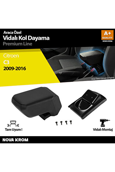 Citroen C3 Kol Dayama Kolçak ABS Vidalı Siyah 2009-2016