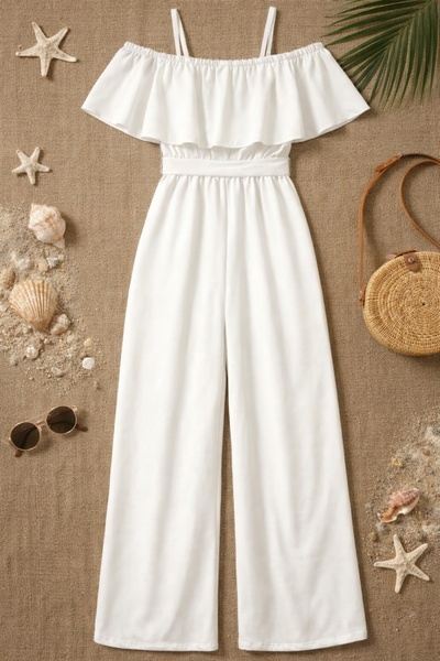 shop Kız çocuk tulum pantolon kuşak bağlamalı