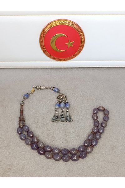 HALİL KOÇAK Katali̇n Tesbi̇h Hareli̇ Blue Color Masterpiece Handcrafted