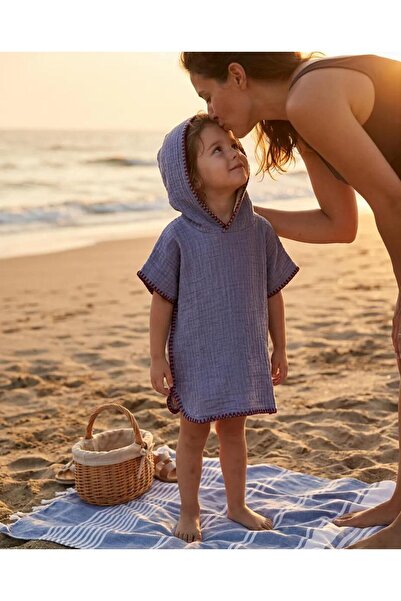 SOLUTE Muslin Bathrobe Poncho for Girls and Boys Suitable for All Seasons