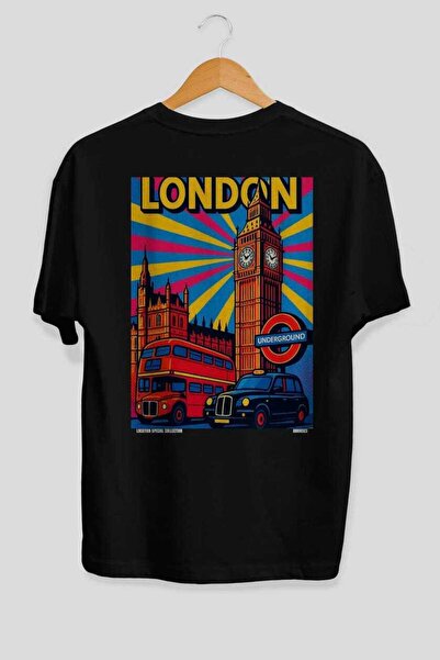 Ankhises London, Engleska, crna, velika, seoska, gradska, unisex majica sa le...