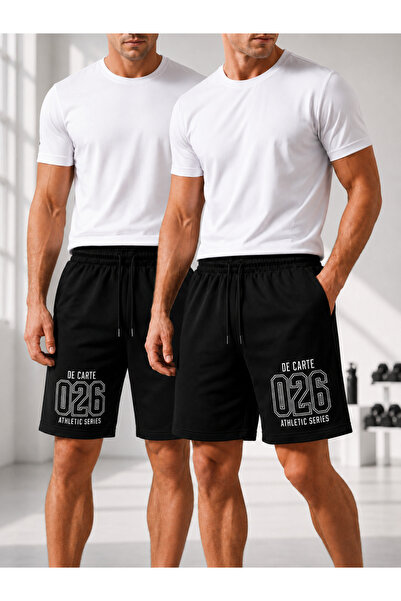 De Carte DC Athletic Series 026 2-pack Ανδρικά μαύρα σορτς με στάμπα, οικονομ...