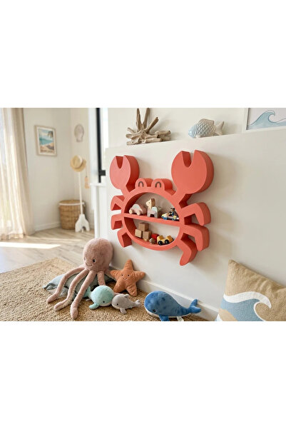 Baby Darling %100 Doğal Yengeç Dekoratif Raf - Figür, Araba, Mini Oyuncak Standı (23cm Yükseklik)