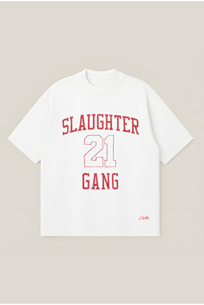 Moon Dancer Corteiz Slaughter Printed Oversize Boxy Cut Unisex 100% Cotton Ts...