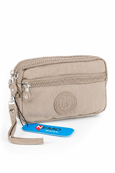 FCSTORE Cream Wallet Waterproof Clinker 3 Compartment Front Zipper with Wrist...