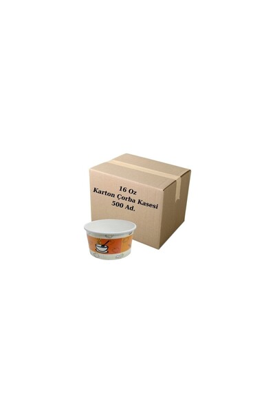 Genel Markalar 16 Oz Karton Çorba Kasesi Kapaklı 500 Adet – Paket Servis Sıca...