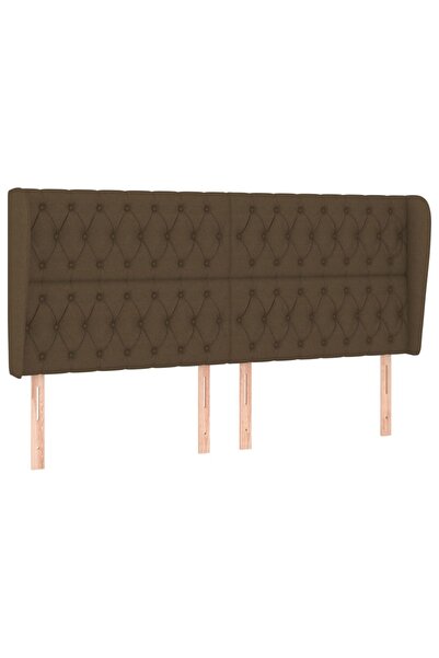 vidaxl Tăblie de pat cu aripioare maro închis 183x23x118/128 cm textil
