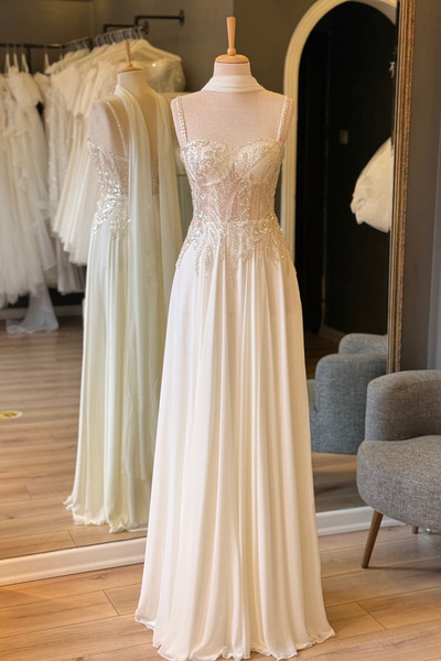 Lenta Moda Beyaz Yaprak Desen Dantel Detaylı Şal Hediyeli Şifon Abiye Ve Gece...