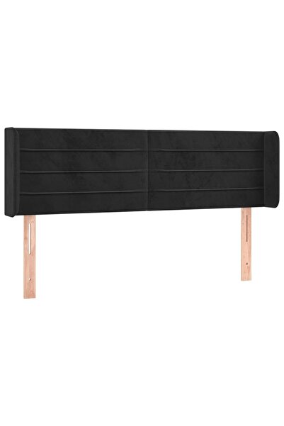 vidaxl Tăblie de pat cu aripioare negru 147x16x78/88 cm catifea
