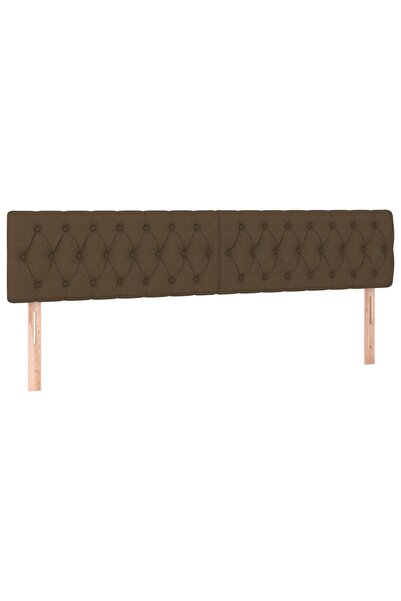 vidaxl Tăblii de pat, maro închis, 200x7x78/88 cm, textil