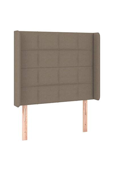 vidaxl Tăblie de pat cu aripioare gri taupe 103x16x118/128 cm textil