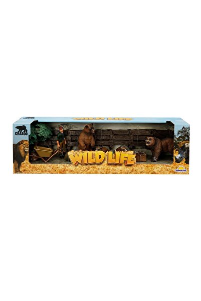 Crazoo Set animale din jungla cu figurina, Crazoo, Urs