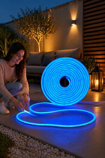 Generic 1pc Silicone Waterproof Dimmable Led Neon Strip Light 5m 12v Blue Fle...