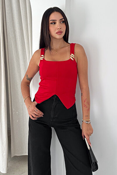 Noa&Noa Noir Luxe ženska metalna dodatna oprema, detaljna bluza sa korsažom