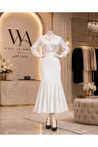 WASL ALKHAIR Women's High Waist Mermaid Skirt - 41cm Length