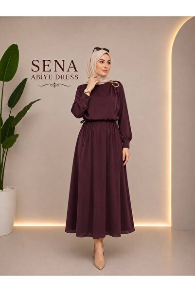 Sena Abiye Dress MÜRDÜM ETEKLİ İKİLİ TAKIM
