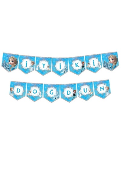 Big Party Cardboard Lettering Happy Birthday Snow Princess