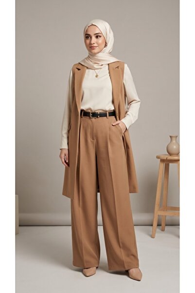 melisa as moda geniş kumaş pantolun