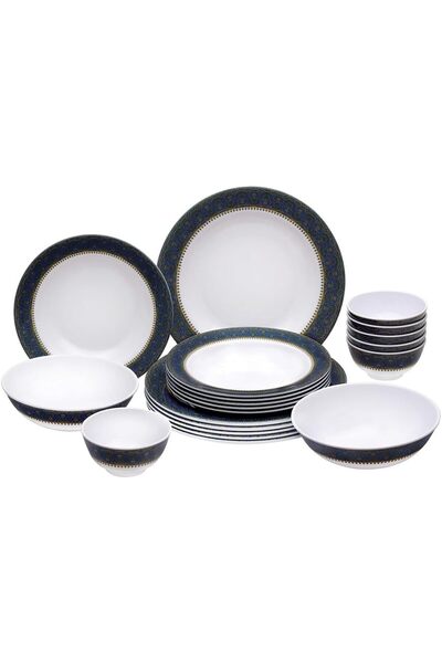 ROYALFORD 20-Piece Melamine Ware Dinner Set – RF 7437 | Blue Mandala Design